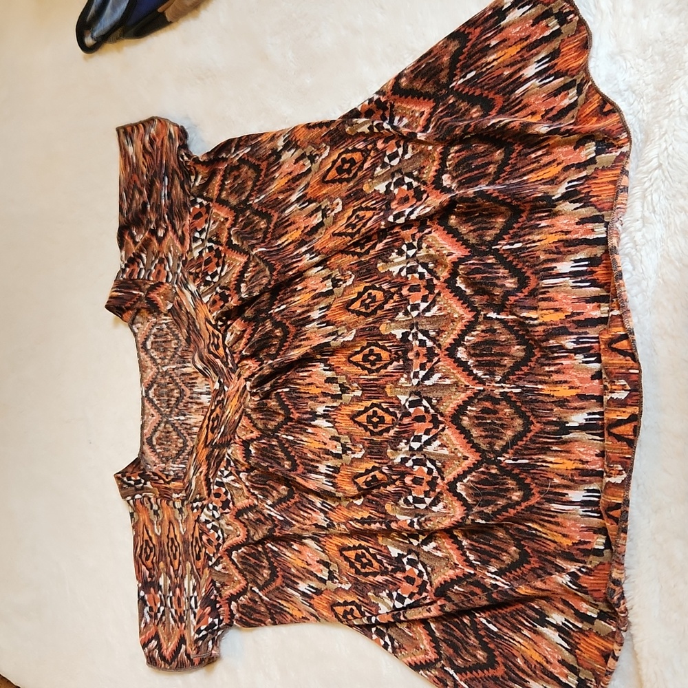 Women's Short Sleeve Tops Summer Shirts Loose Casual Flowy Blouses Pleated Print